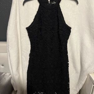 Lulu’s black lace mini dress!